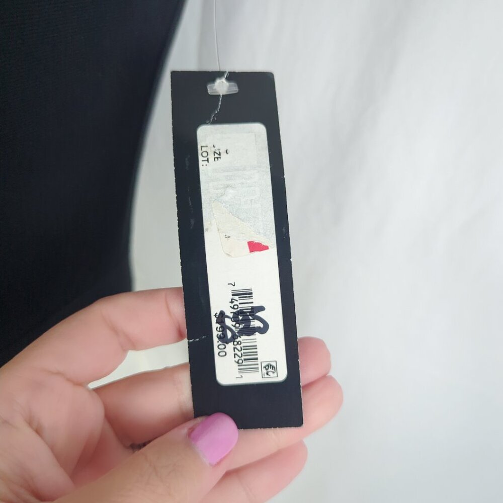 Betsy & Adam Black White Dress 6 Small Midi Hi-Lo Party NWT - Picture 8 of 10